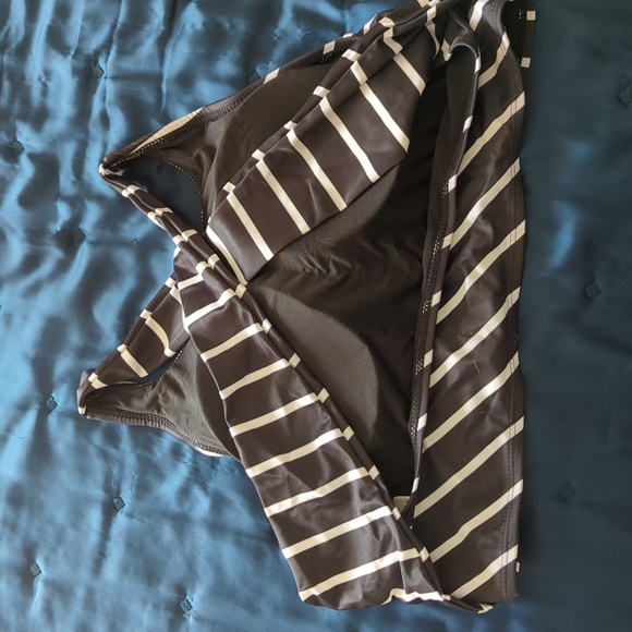 SeaFancy Black and White Striped Bikini Set with Black Shorts XL - Picture 2 of 5